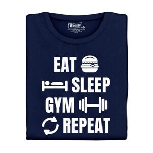 Pánské tričko s potiskem “Eat, Sleep, Gym, Repeat”