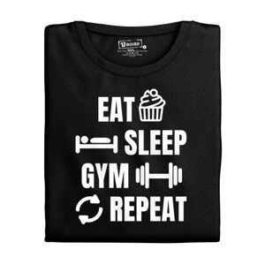 Dámské tričko s potiskem “Eat, Sleep, Gym, Repeat”