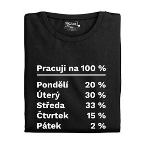 Dámské tričko s potiskem “Pracuji na 100 %”