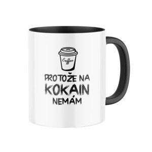 Keramický hrnek s potiskem Piju kafe, na kokain nemám