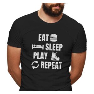 Pánské tričko s potiskem "Eat, sleep, play Hockey"