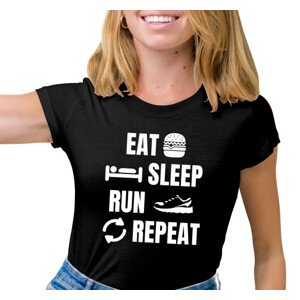 Dámské tričko s potiskem "Eat, sleep, run"