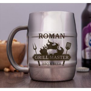 Nerezový chladicí pivní "půllitr" Grill master 400ml - lesklý