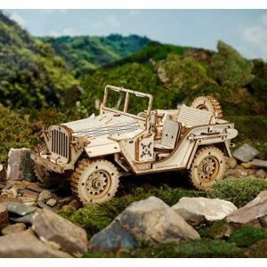 Dřevěný skládací vojenský jeep
