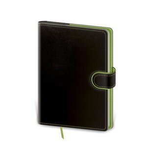 Zápisník - Flip-A5 černo/zelená, čistý