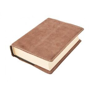 Kožený obal na knihu KLASIK XL 25,5 x 39,8 cm - kůže hnědá semiš