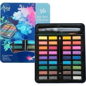 Grafix Akvarelové barvy v kovovém boxu 36 barev