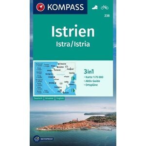 Istrie, Istra, Istrie 1:75 000 / turistická mapa KOMPASS 238