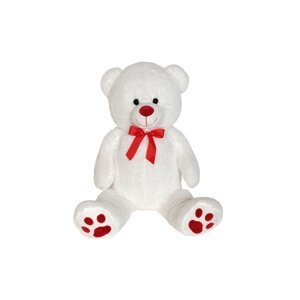 Plyšový medvěd bílý s červenou mašlí 100 cm - Alltoys