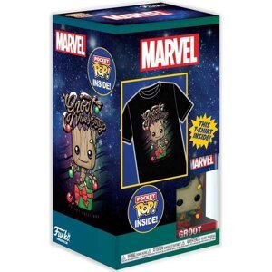 Funko PocketPOP&Tee: Guardians of the Galaxy - Holiday Groot (velikost L)