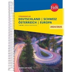 Německo, Rakousko, Švýcarsko 2024/2025 / autoatlas Falk (spirála) 1:300 000