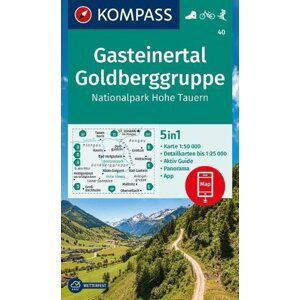 Gasteinské údolí, Goldberg Group, Národní park Vysoké Taury 1:50 000 / turistická mapa KOMPASS 40