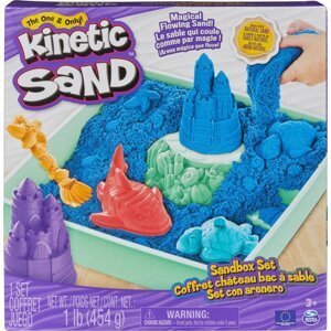 Kinetic sand krabice tekutého písku s podložkou modrá - Spin Master Kinetic Sand