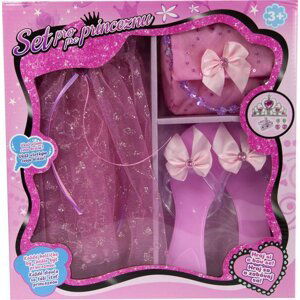 Set pro princeznu růžový (sukýnka, pantoflíčky, kabelka) - Alltoys