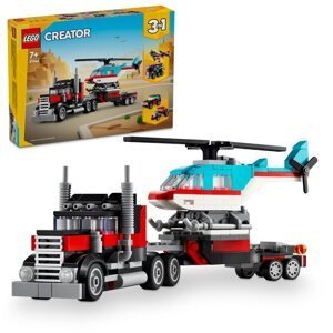 LEGO® Creator 3 v 1 31146 Náklaďák s plochou korbou a helikoptéra - LEGO® Creator