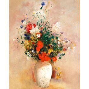 Diamantové malování - Váza s květy, Redon 40x50 cm (bez rámu)