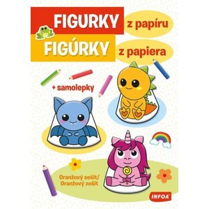 Figurky z papíru - Oranžový sešit / Figúrky z papiera - Oranžový zošit + samolepky