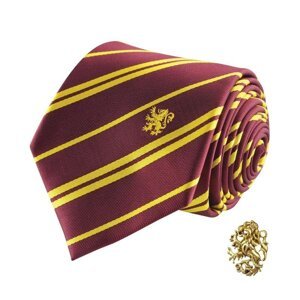 Harry Potter Kravata luxusní a pin v krabičce - Nebelvír