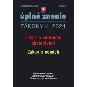 Aktualizácia II/2 2024 Zákon o verejnom obstarávaní Zákon o cenách