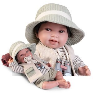 Antonio Juan 33363 PIPO HAIR - realistická panenka miminko s měkkým látkovým tělem - 42 cm