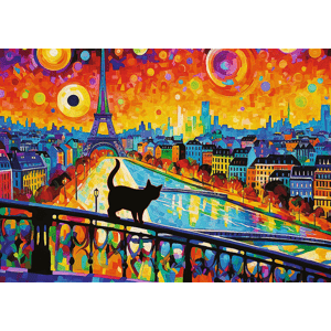 Puzzle Kočka v Paříži 1000 dílků