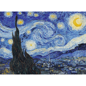 Dřevěné puzzle Art Vincent van Gogh Hvězdná noc 200 dílků