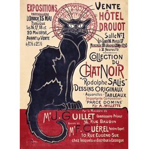 Dřevěné puzzle Art Steinlen Černá kočka, Le Chat Noir 200 dílků