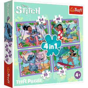 Puzzle Lilo&Stitch Bláznivý den 4v1 (35,48,54,70 dílků)