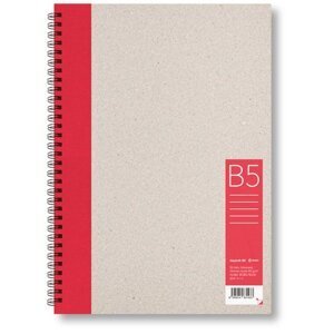 Kroužkový zápisník B5, linka, červený, 50 listů