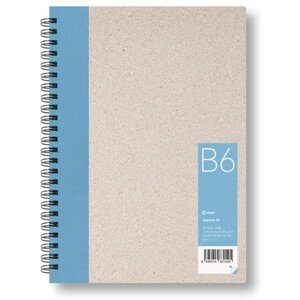 Kroužkový zápisník B6, čistý, světle modrý, 50 listů