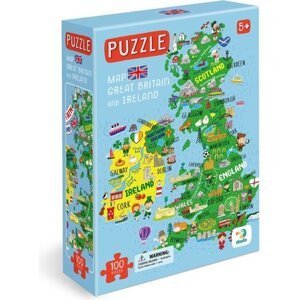Puzzle Mapa Velké Británie a Severního Irska 100 dílků