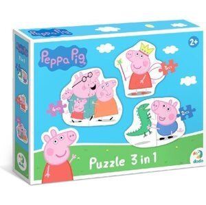Puzzle Prasátko Peppa: Rodina 3v1 (2,3,4 dílků)