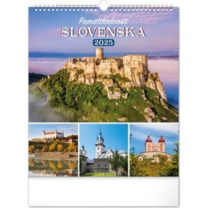 NOTIQUE Nástenný kalendár Pamätihodnosti Slovenska 2025, 30 x 34 cm