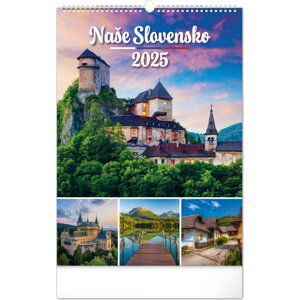 NOTIQUE Nástenný kalendár Naše Slovensko 2025, 33 x 46 cm