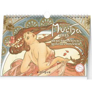 NOTIQUE Stolní kalendář Alfons Mucha 2025, 30 x 21 cm