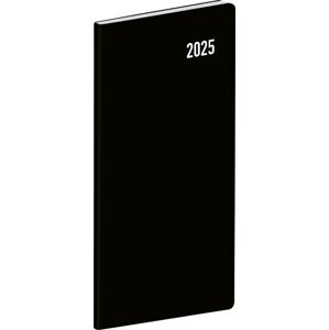 NOTIQUE Kapesní diář Černý 2025, plánovací měsíční, 8 x 18 cm