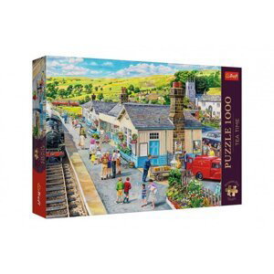 Puzzle Premium Plus - Čajový čas: Vlakové nádraží 1000 dílků 68,3x48cm v krabici 40x27x6cm