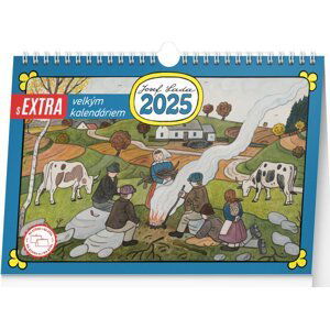 NOTIQUE Stolní kalendář Josef Lada s extra velkým kalendáriem 2025, 30 x 21 cm