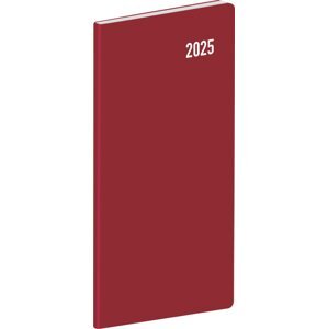 Diář 2025: Vínový - plánovací měsíční, kapesní, 8 × 18 cm