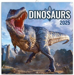 NOTIQUE Poznámkový kalendář Dinosauři 2025, 30 x 30 cm