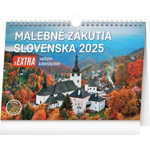 NOTIQUE Stolový kalendár Malebné zákutia Slovenska 2025 s extra veľkým kalendáriom, 30 x 21 cm