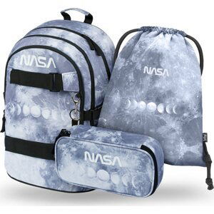 BAAGL 3 SET Skate NASA Grey: batoh, penál, sáček