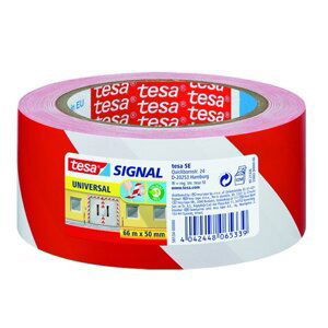 tesa značkovací páska pro dočasné značení, 66 m x 50 mm, PP, červená/bílá