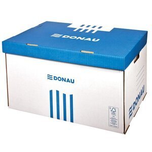 DONAU archivační krabice s výklop. víkem, 555 x 370 x 315 mm, lepenka, 490 g/m², modrá