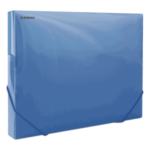 DONAU box na spisy s gumičkou, A4/30 mm, PP, modrý