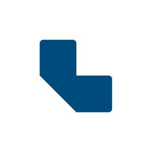 djois podlahové samolepicí značení - tvar L, 10 x 5 cm, modré, 10 ks