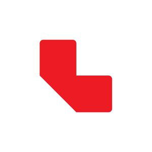djois podlahové samolepicí značení - tvar L, 10 x 5 cm, červené, 10 ks
