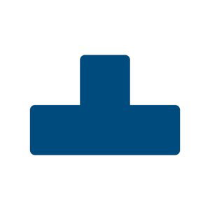 djois podlahové samolepicí značení - tvar T, 15 x 5 cm, modré, 10 ks