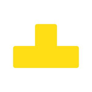 djois podlahové samolepicí značení - tvar T, 15 x 5 cm, žluté, 10 ks