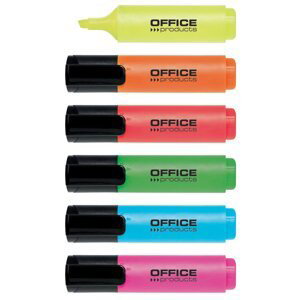 Office Products zvýrazňovače, š. stopy 2-5 mm, sada 6 barev